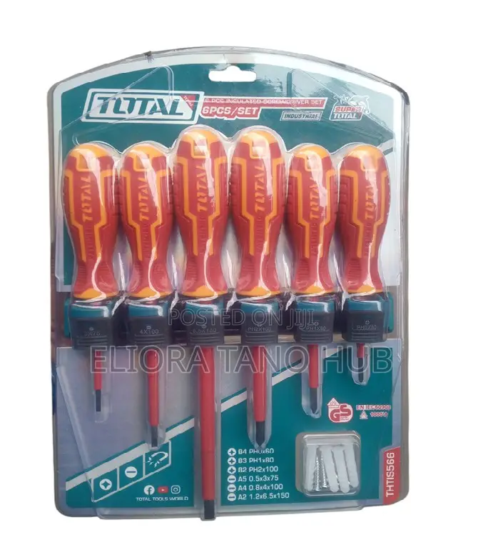 Total 6 Pcs Insulated Screwdriver Set