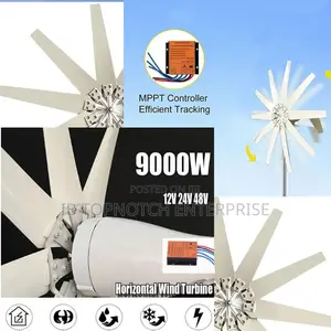 9000w Zero Emissions: 48v Horizontal Wind Turbine for Modern Estate