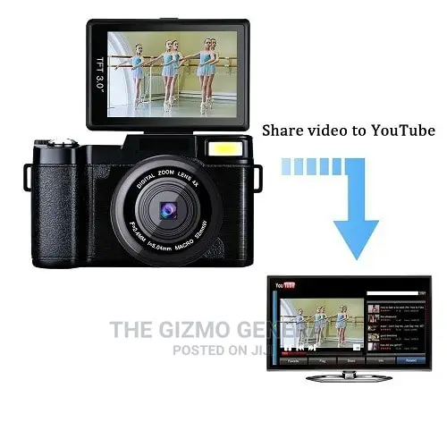 Digital Vlogging Camera 3" Flip Screen Retractable Flash