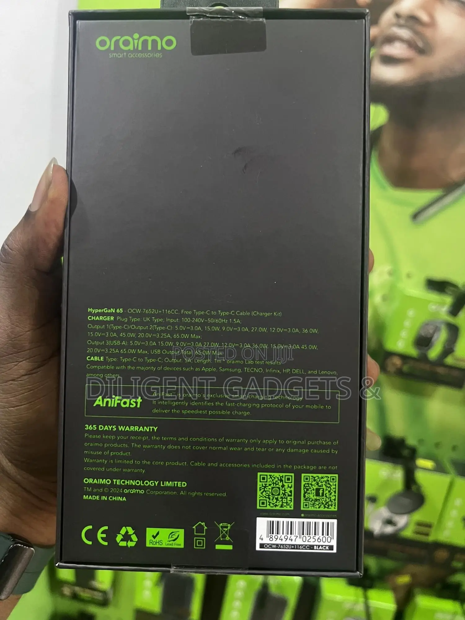 Oraimo 65watts Charger