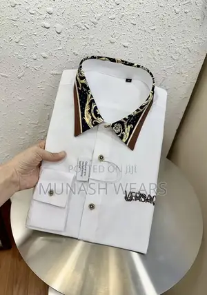 Luxury Versace Shirt For Men, Black And White