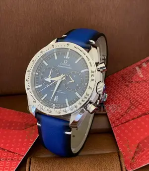 Omega Quality Luxury Men Genuine Leather Wristwatch