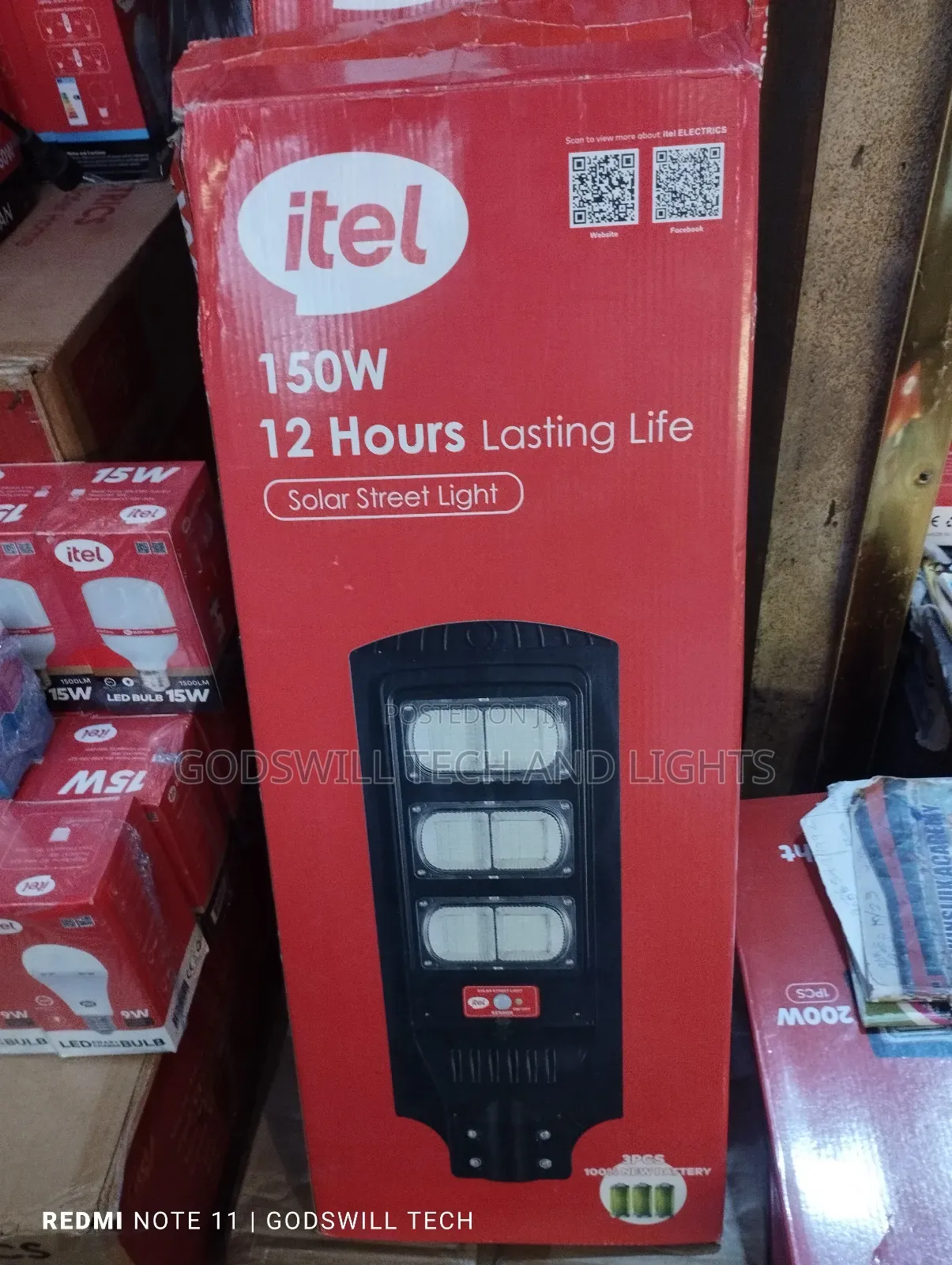150watts Itel Solar Street Light