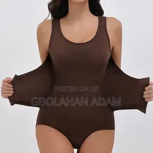 Solid Tummy Control Bodysuit With Abdominal Control