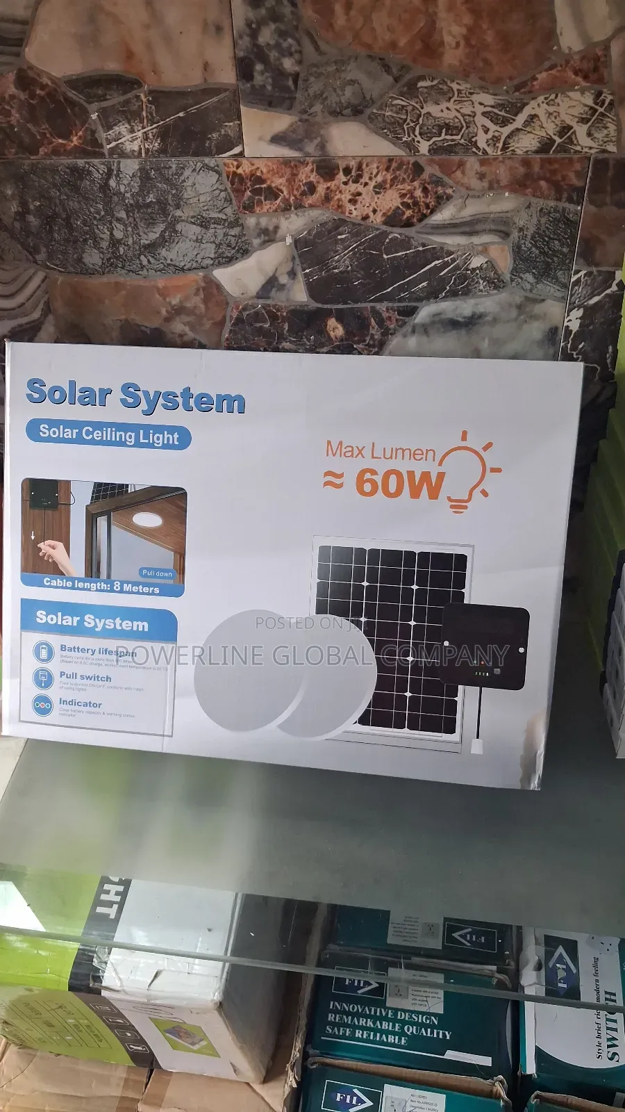 Solar Ceiling Fitting With Solar Panel for Homes / Offices/ Companies