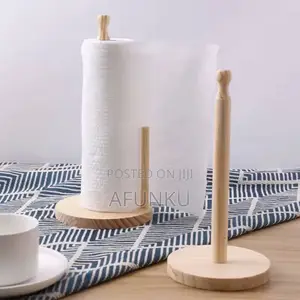 1pc Wooden Standing Paper Towel Holder