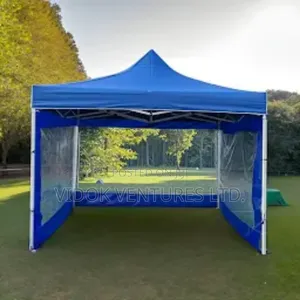 Foldable Tent 10 X 10 Ft Canopy With Transparent Side Covers Blue