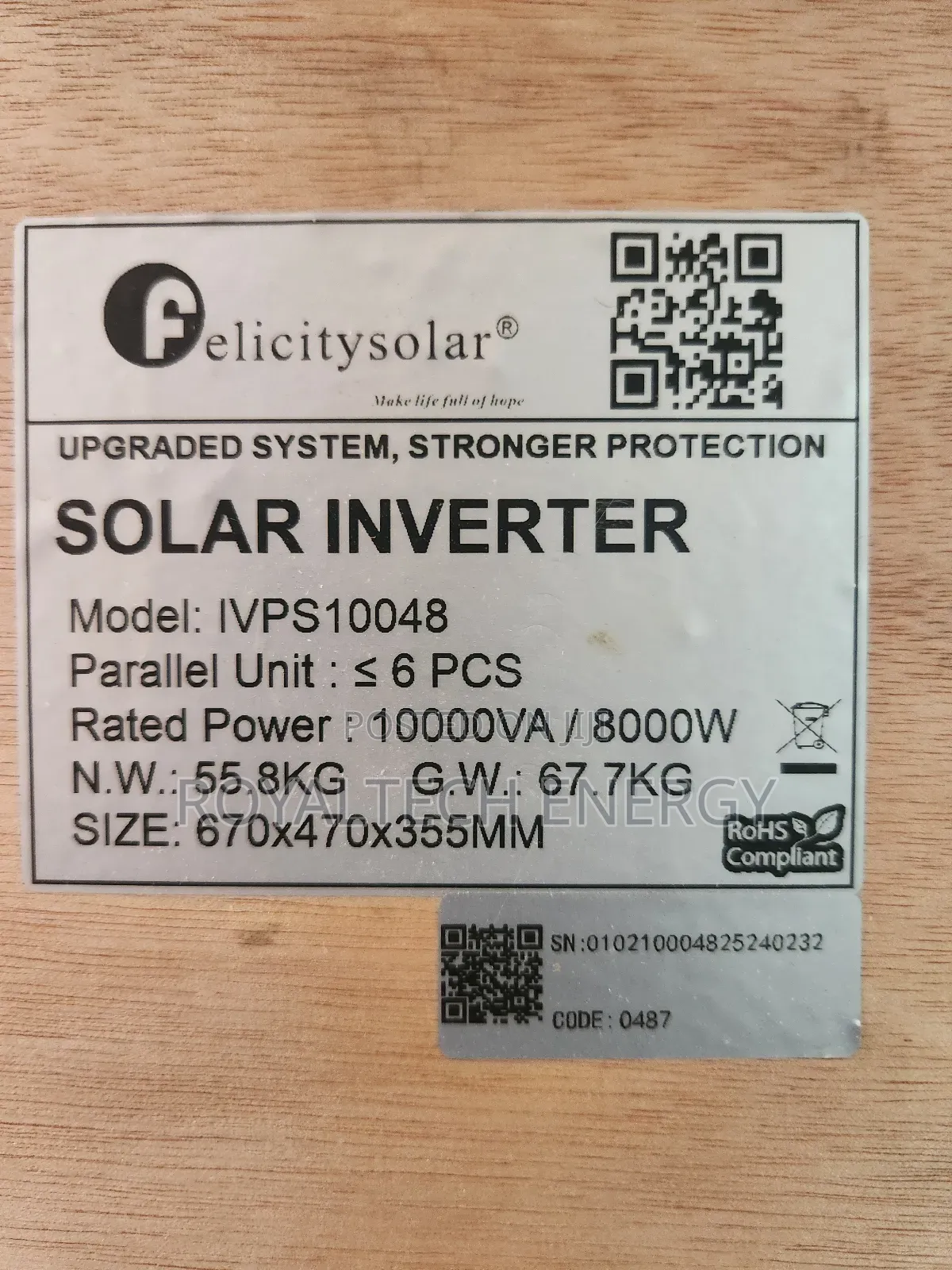 Felicity Solar Inverter 10kva 48v Ivps