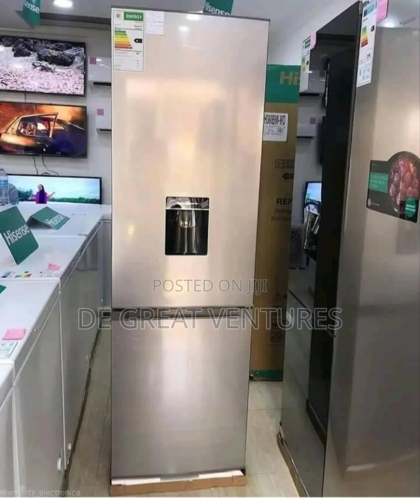 Brand New Hisense Half-Half Fridge√245l√Water Dispenser√External√Silva