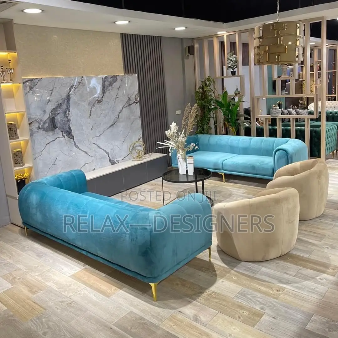 Sky-Blue Soft Sofa 