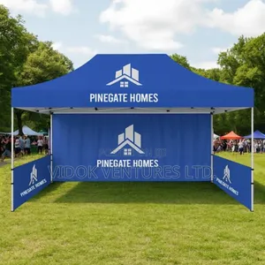 Foldable Canopy Tent Pop Up Complete 10 X 15 Ft With Sides Blue