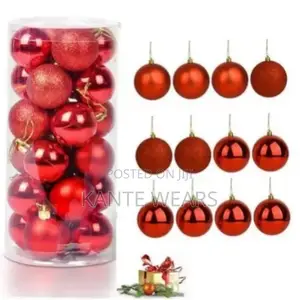 Christmas Ornament Balls-12 PCS- Red
