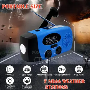 5000mah Wind Up Solar Radio, Hand Crank Radio With Fm