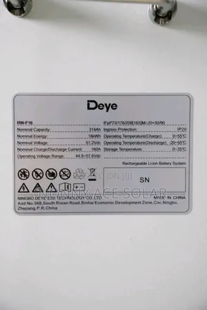 Deye 16kwh Lithium Battery 48v