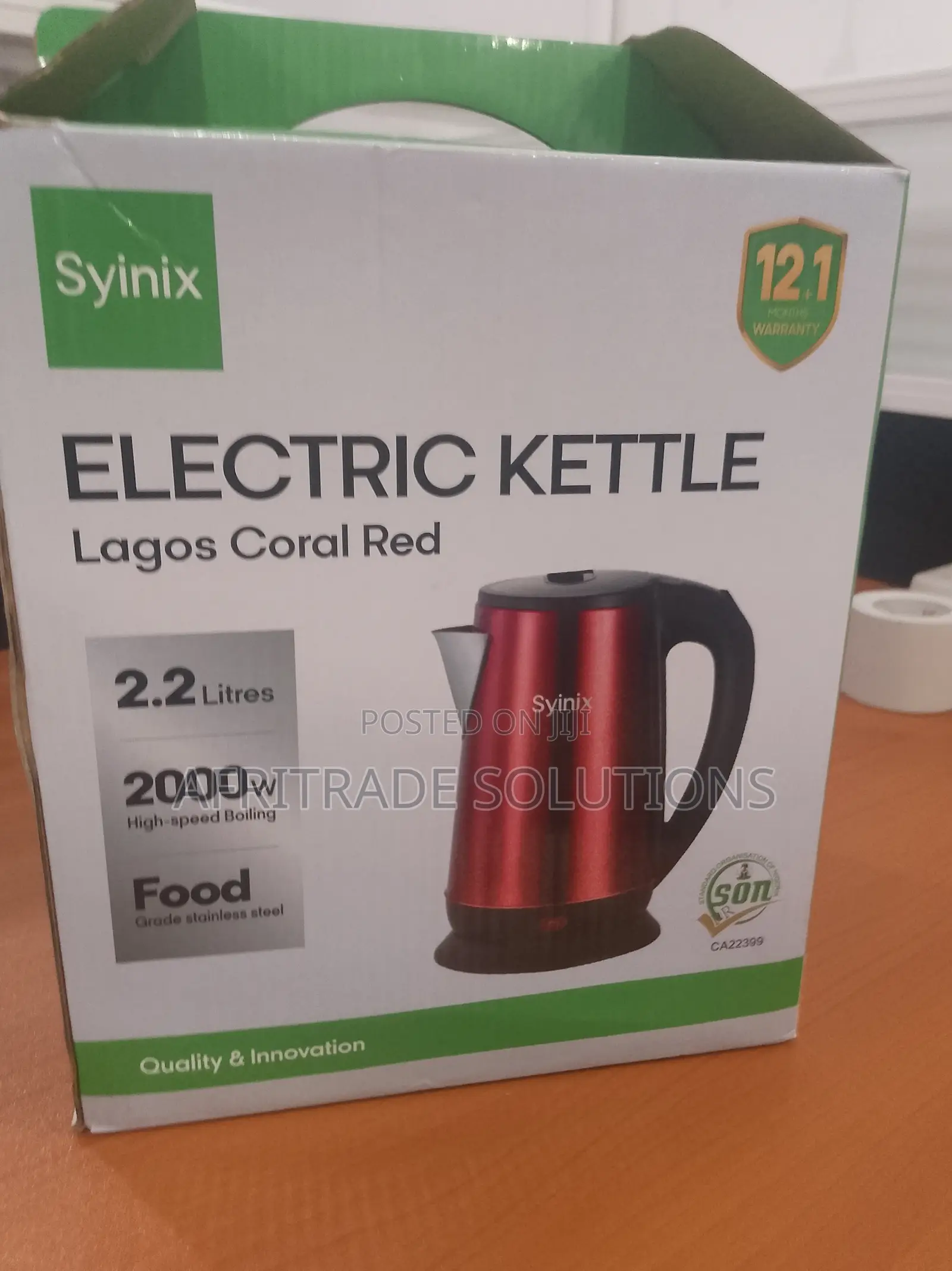 Syinix 2.2 L Electric Kettle for Quick Boiling