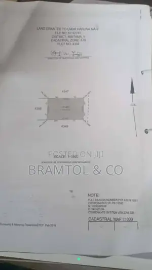 1400sqm Maitama 2 Plot, Handy Cofo