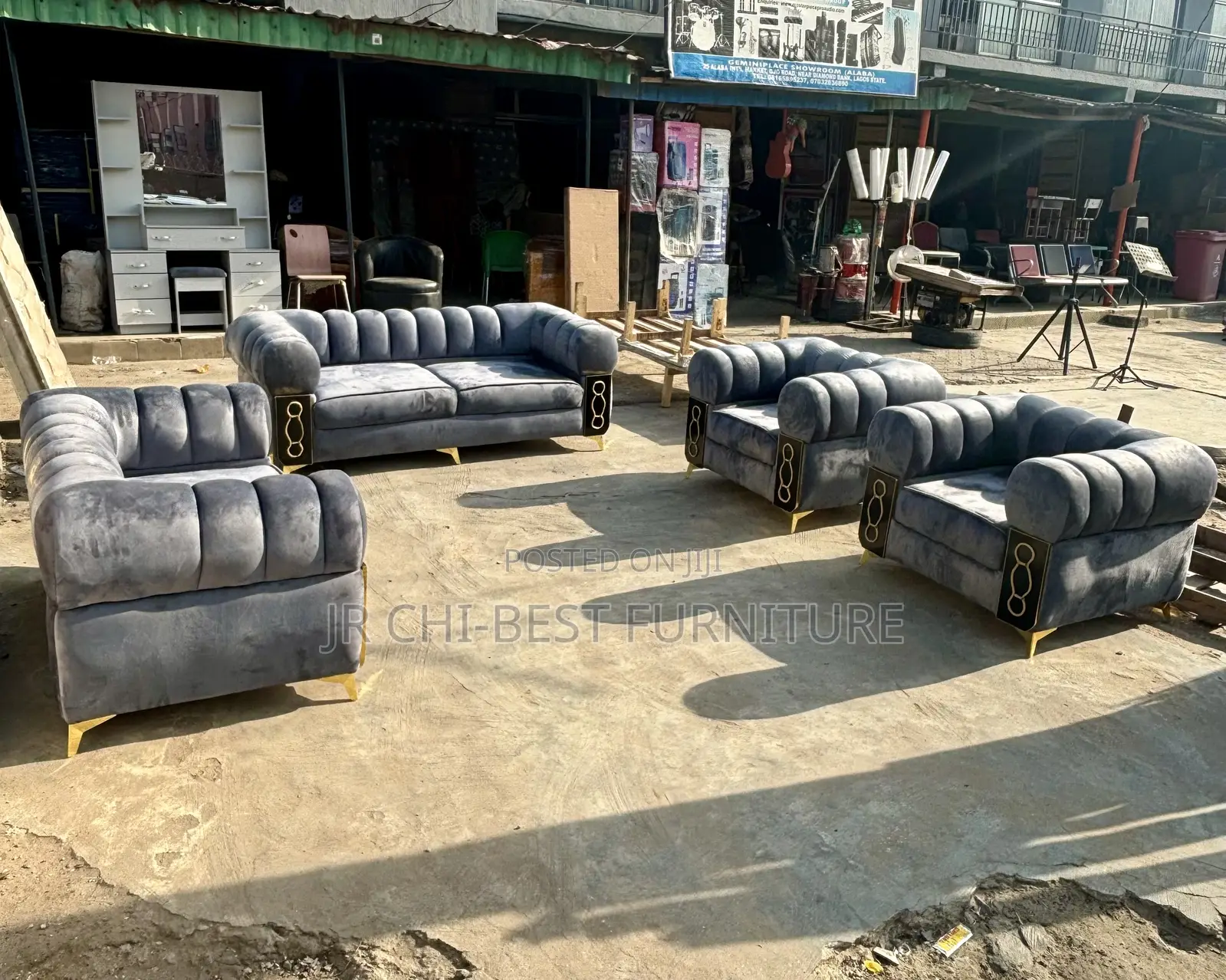 Fully Packaged Durable Upholstery Fabric Sofa Set