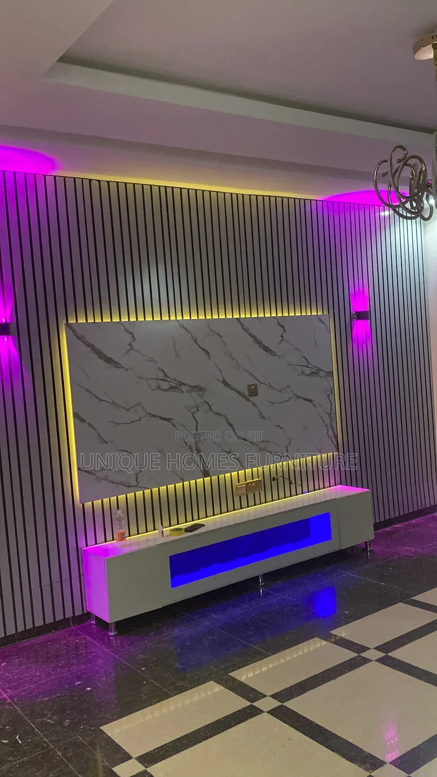 Tv Console With Acrilic Stones
