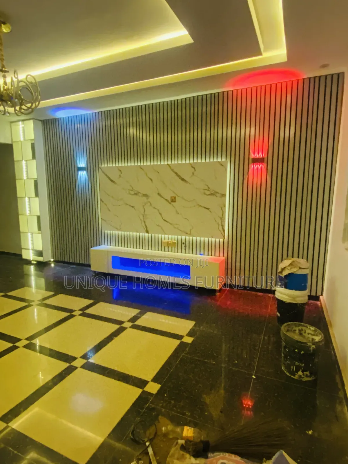 Tv Console With Acrilic Stones