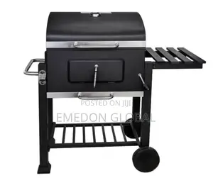 Heavy Duty Smokeless BBQ Grill Trolley With Side Table