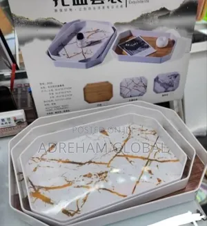 Golden Marble Ceramic Tray Set