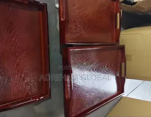 Quality 3in1 Luxury Vintage Deep Wood Bar/Hotel Food Serving Tray.