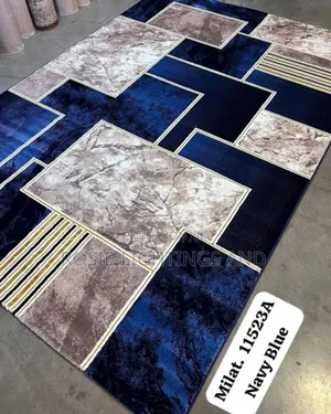 Dexim Royal Modern Blue Turkish Oriental Center Rug( 5 by 7)