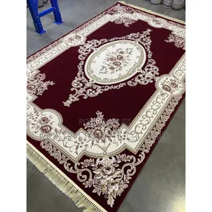 Royal Golden Turkish Oriental Center Rug ( Cream/Ox Blood Colour)