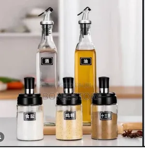 5pcs Oil Bottle and Spice Container Set