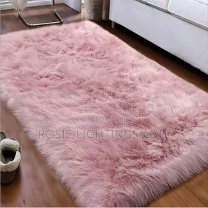 Soft Fluffy Rugs Faux Sheepskin Area Rug(4 by 6) Pink