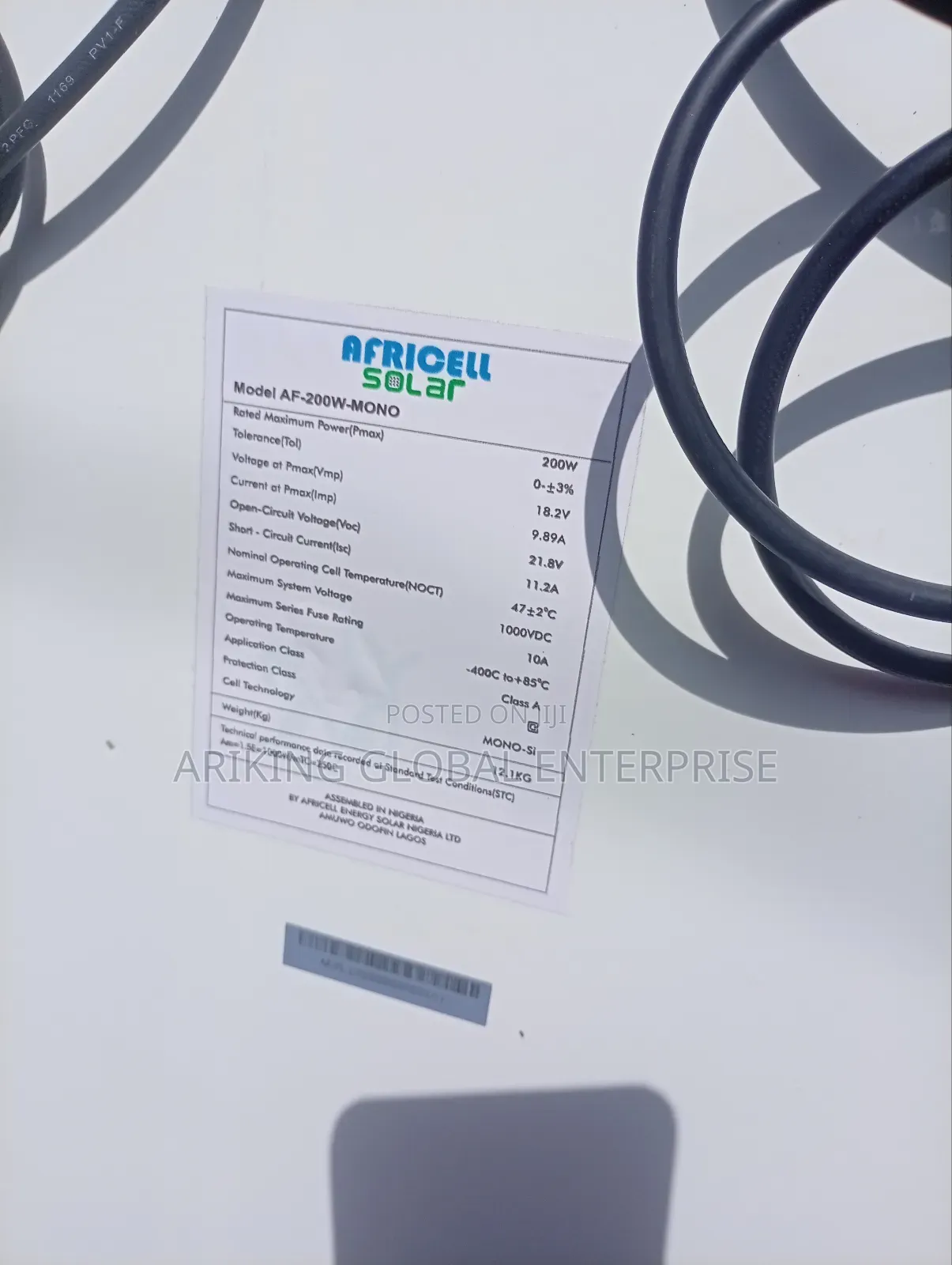 Brand New Africell Solar Panel