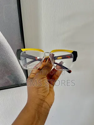 Statement Color-Block Fashion Frames - Clear/Yellow/Tortoise Shell