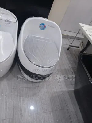 Unique Luxury White and Black Water Closet