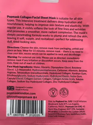 Popmask Collagen Facial Sheet Mask