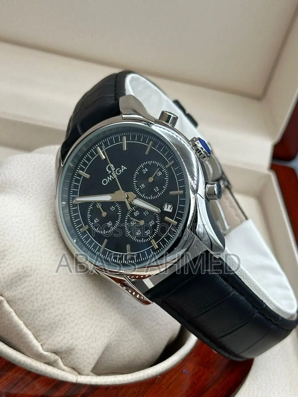 Omega Chronograph Genuine Leather