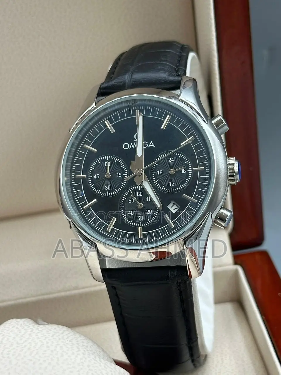 Omega Chronograph Genuine Leather
