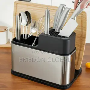 Stainless Steel Cutlery Drainer With Knife Rack