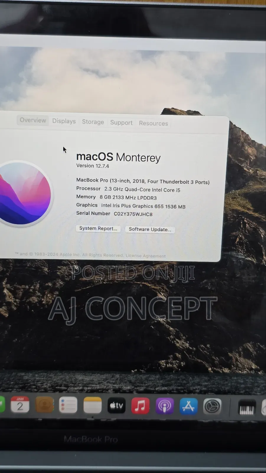 Laptop Apple MacBook Pro 2018 8GB Intel Core i5 SSD 250GB