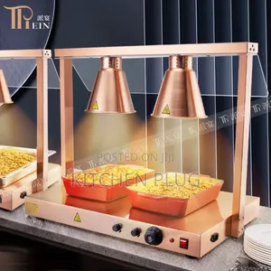 Commercial Food Warmer With Double Heat Lamps.