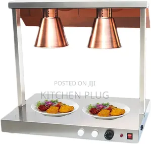 Commercial Food Warmer With Double Heat Lamps.