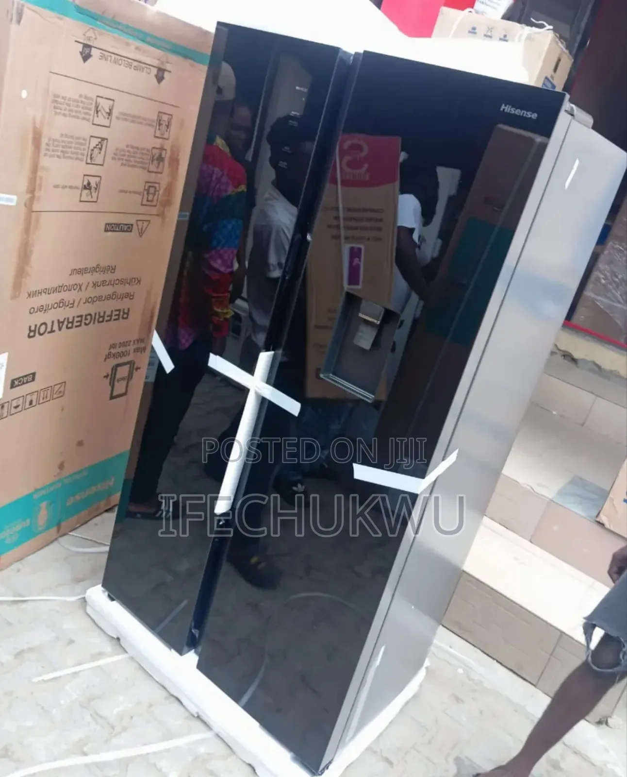 Original Hisense Side by Side Mirror Inverter Fridge and Freezer 529l