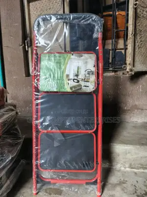 3 Step Red Iron Ladder