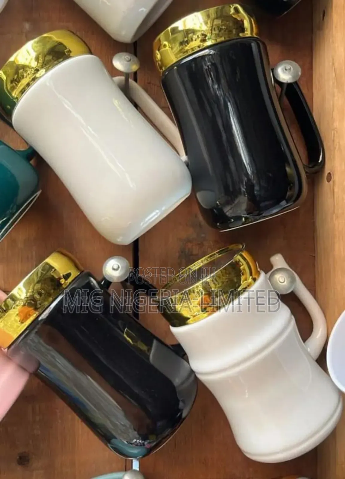 Ceramic Tik Black Mug,Couple's Home With Breakfast Coffee and Milk
Cup