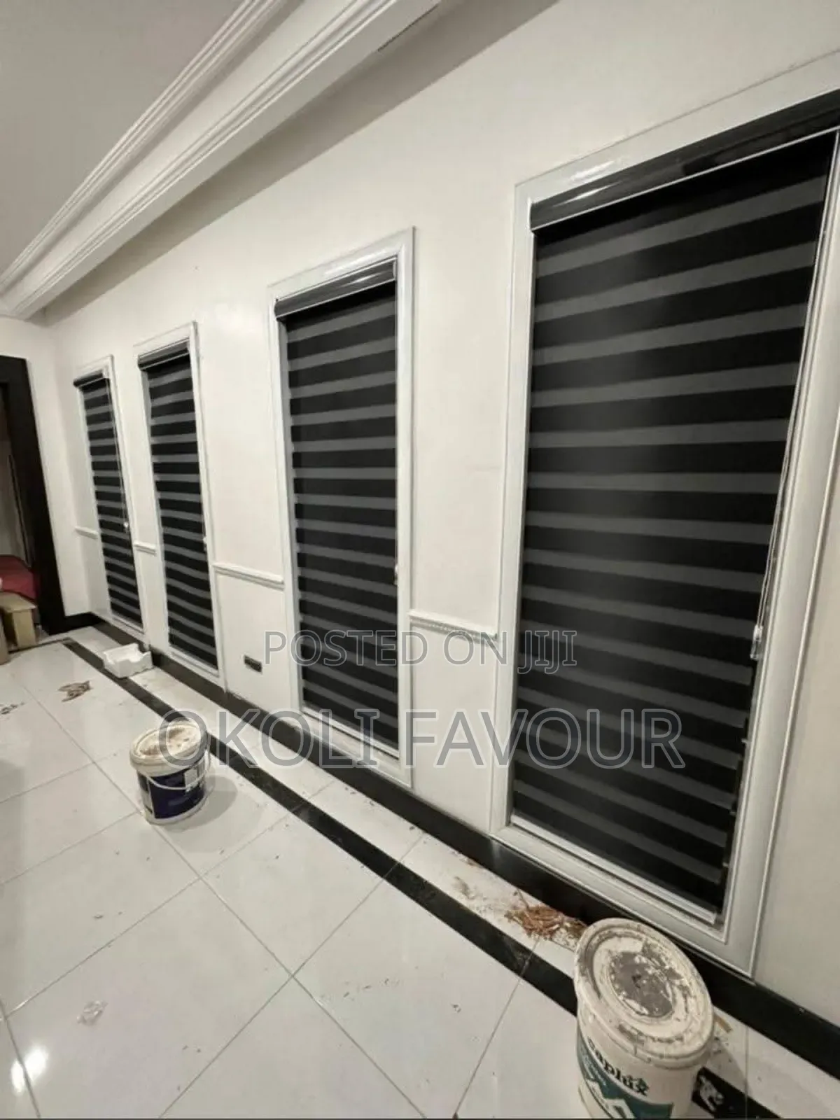Plain Black Window Blinds