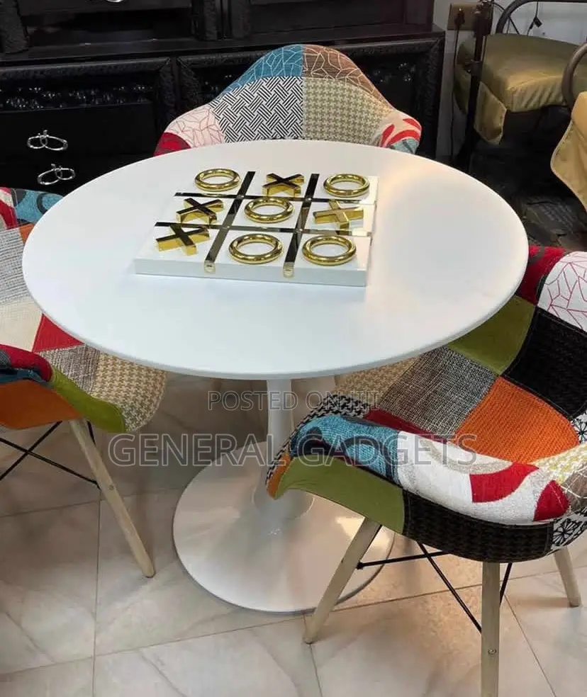 Wooden Dining Table With Patch Chairs