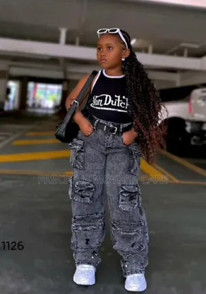 Teenagers and Children Top and Black Bargin Cargos Jeans