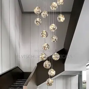 Luxury Crystal Staircase Drop Light – Elegant Modern Chandelier