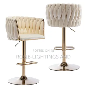 Adjustable Luxury Velvet Bar Stools( Set of 2) Cream