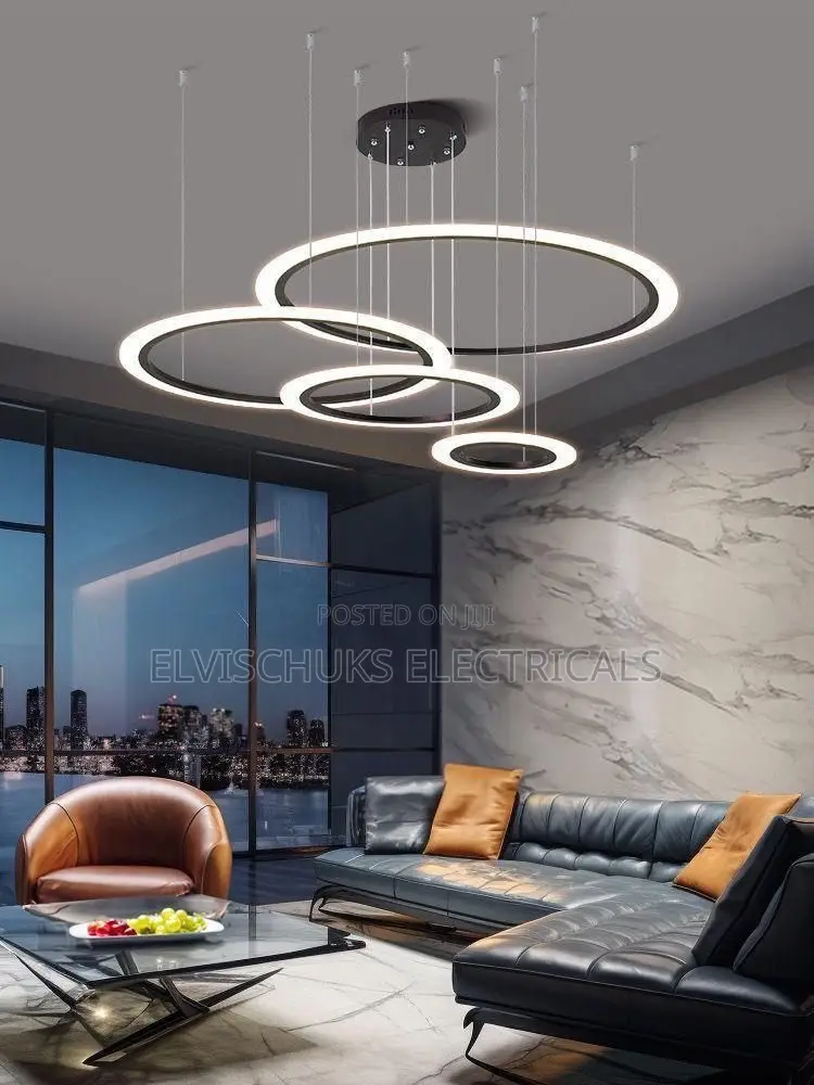 4-in-1 Modern Ring Chandelier – Luxury Led Ceiling Light