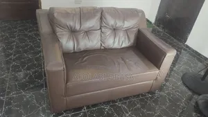 Brown Leather Sofa (Large 2 Seater)